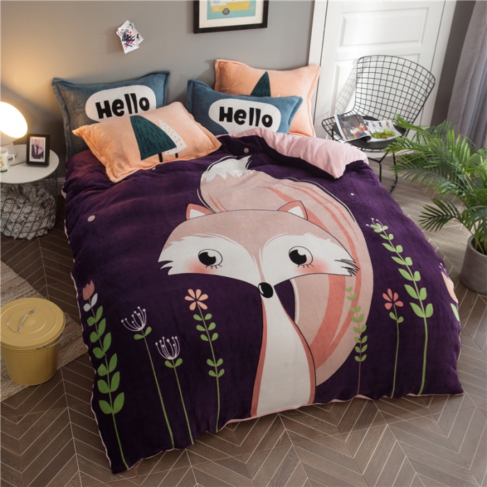 91家纺网 家纺一手货源 找家纺 佰亿莱 大版法莱绒四件套 梦娜