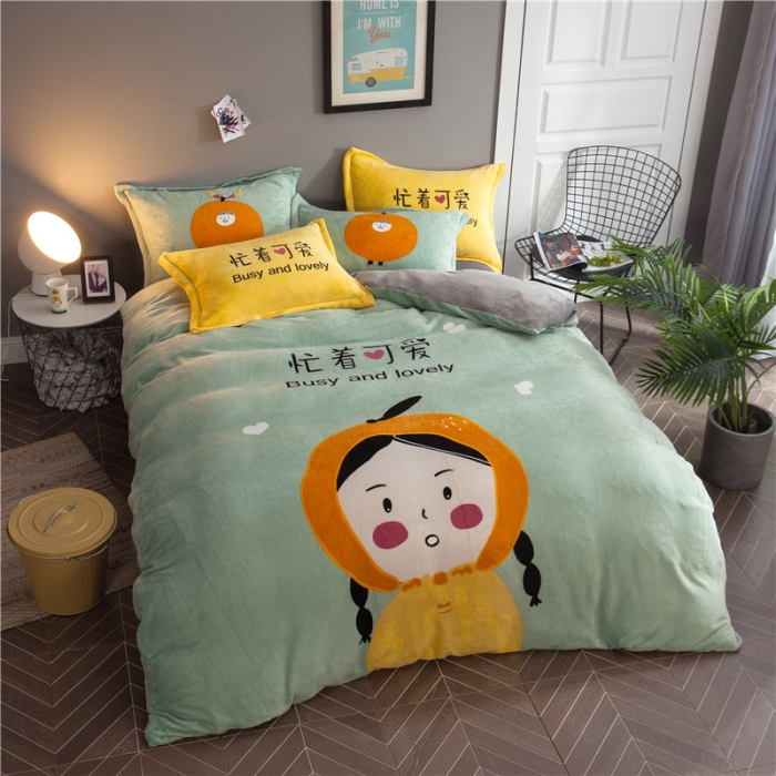 91家纺网 家纺一手货源 找家纺 佰亿莱 大版法莱绒四件套 普朗