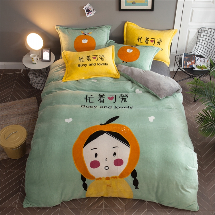 91家纺网 家纺一手货源 找家纺 佰亿莱 大版法莱绒四件套 普朗