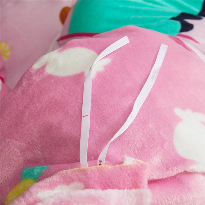 91家纺网 家纺一手货源 找家纺 佰亿莱 大版法莱绒四件套 甜蜜色彩