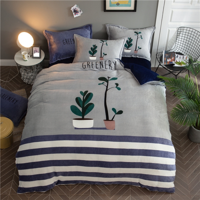 91家纺网 家纺一手货源 找家纺 佰亿莱 大版法莱绒四件套 托尼