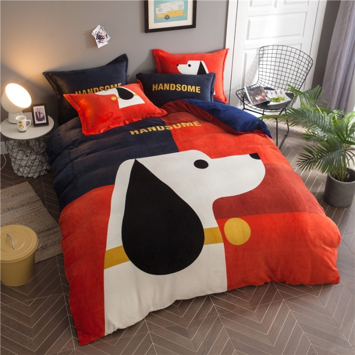 91家纺网 家纺一手货源 找家纺 佰亿莱 大版法莱绒四件套 小美好