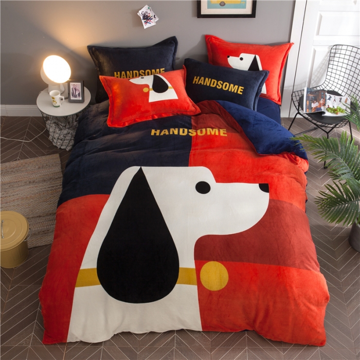 91家纺网 家纺一手货源 找家纺 佰亿莱 大版法莱绒四件套 小美好