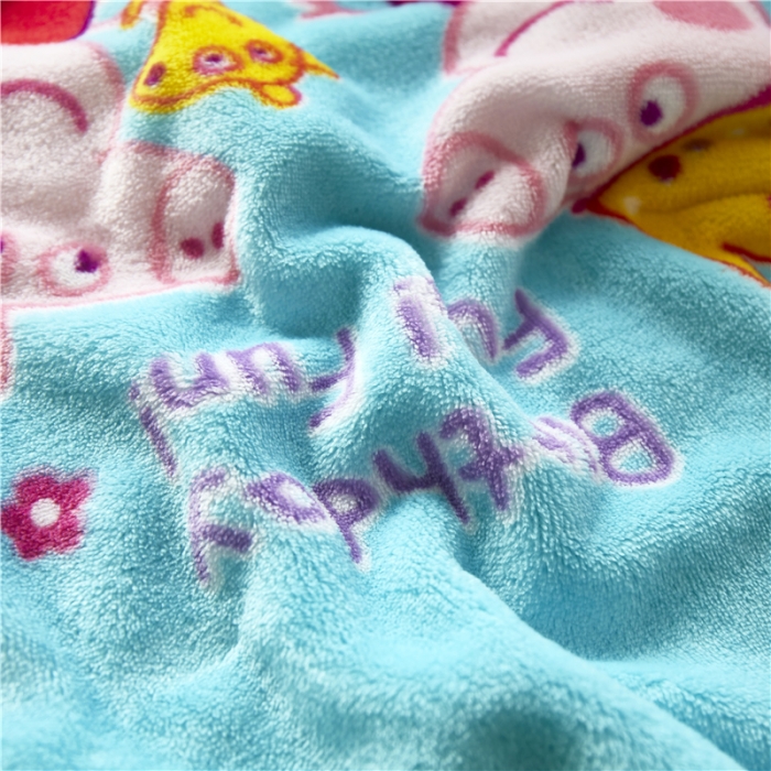 91家纺网 家纺一手货源 找家纺 佰亿莱 大版法莱绒四件套 小猪佩奇