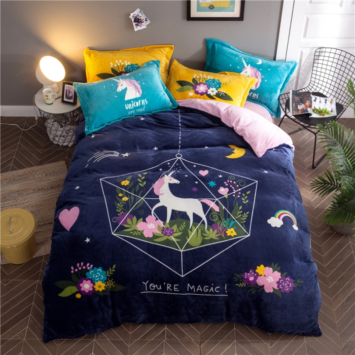 91家纺网 家纺一手货源 找家纺 佰亿莱 大版法莱绒四件套 星梦奇缘