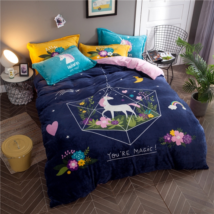 91家纺网 家纺一手货源 找家纺 佰亿莱 大版法莱绒四件套 星梦奇缘