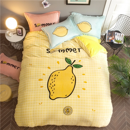 佰亿莱 大版法莱绒四件套 阳光夏日