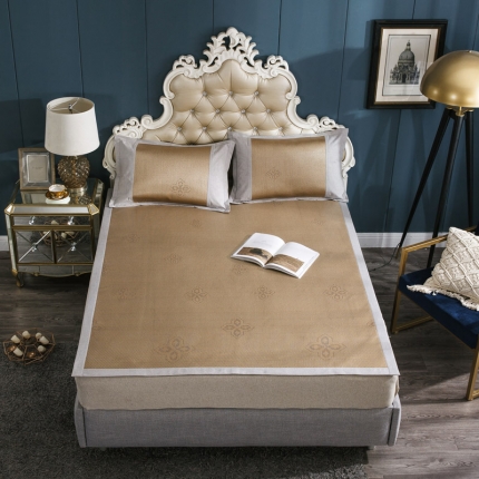 91家纺网 家纺一手货源 找家纺 佰亿莱  2024新款冰藤席 金粉世家