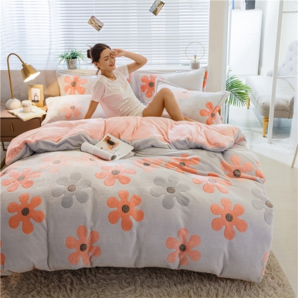 91家纺网 家纺一手货源 找家纺 （总）佰亿莱 雪花绒四件套牛奶绒法莱绒水晶绒宝宝绒