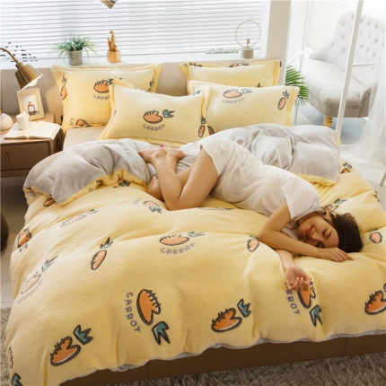 91家纺网 家纺一手货源 找家纺 （总）佰亿莱 雪花绒四件套牛奶绒法莱绒水晶绒宝宝绒