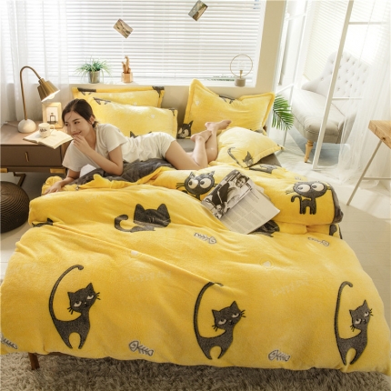 91家纺网 家纺一手货源 找家纺 （总）佰亿莱 雪花绒四件套牛奶绒法莱绒水晶绒宝宝绒