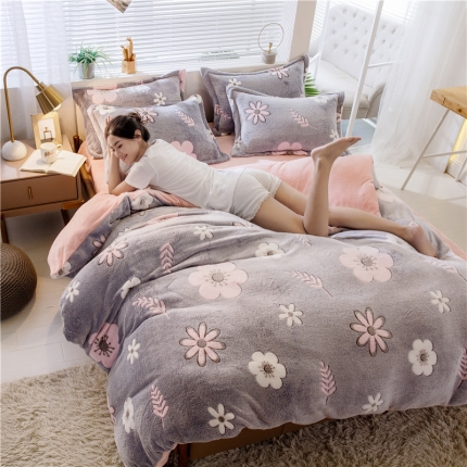 91家纺网 家纺一手货源 找家纺 （总）佰亿莱 雪花绒四件套牛奶绒法莱绒水晶绒宝宝绒