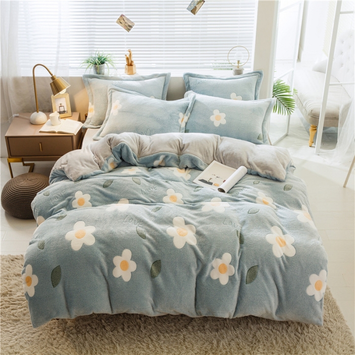 91家纺网 家纺一手货源 找家纺 佰亿莱 雪花绒四件套 花轻柔