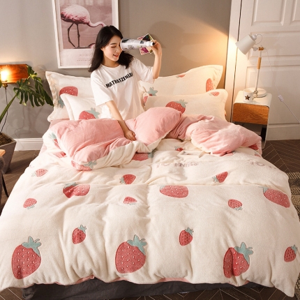 91家纺网 家纺一手货源 找家纺 （总）佰亿莱 雪花绒四件套牛奶绒法莱绒水晶绒宝宝绒