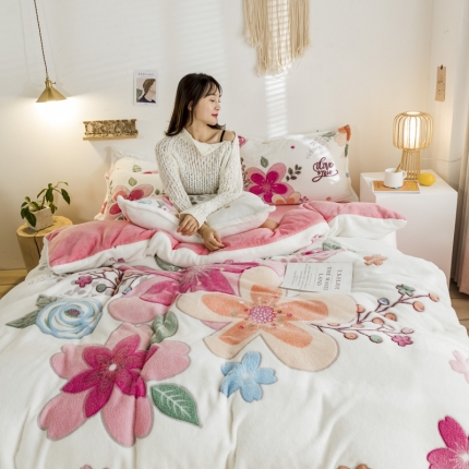 91家纺网 家纺一手货源 找家纺 （总）佰亿莱 2024雪花绒大版四件套法莱绒水晶绒宝宝绒