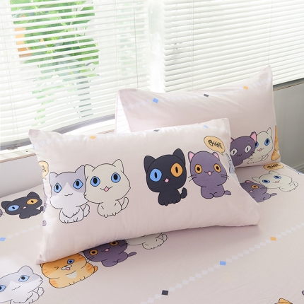 91家纺网 家纺一手货源 找家纺 （总）宝齐莱家纺 2019全棉小清新印花单枕套一对48*74