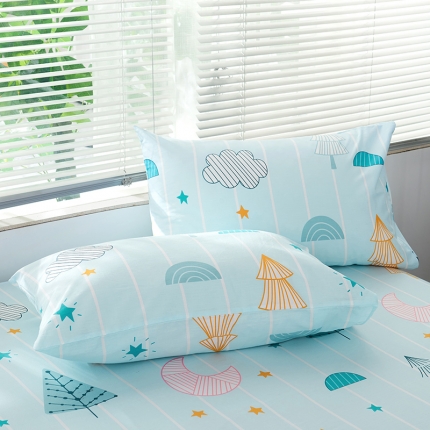 91家纺网 家纺一手货源 找家纺 （总）宝齐莱家纺 2019全棉小清新印花单枕套一对48*74