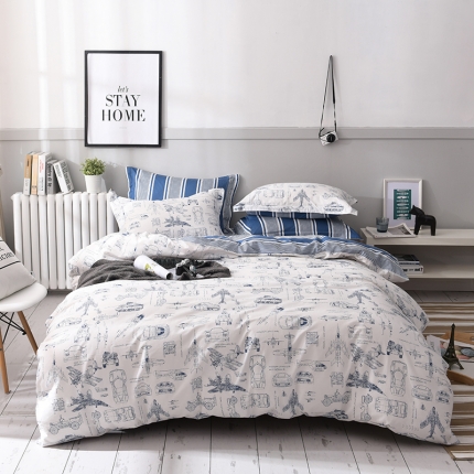 91家纺网 家纺一手货源 找家纺 （总）宝齐莱家纺 印花三件套四件套床单款