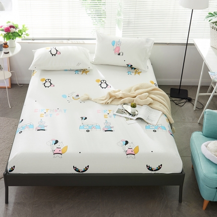 91家纺网 家纺一手货源 找家纺 宝齐莱家纺 2019全棉小清新印花床笠套件 假日