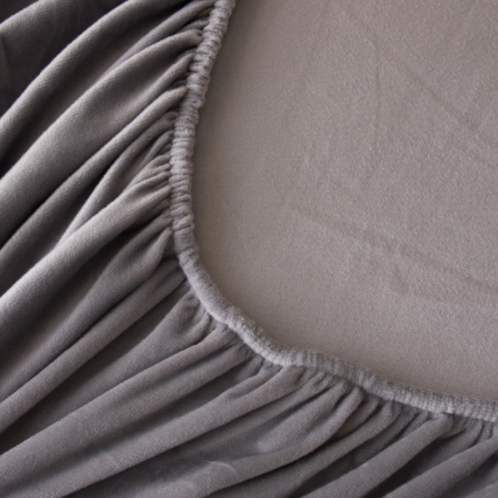 91家纺网 家纺一手货源 找家纺 怡家居 2018新款水晶绒加厚保暖单品床笠 灰色