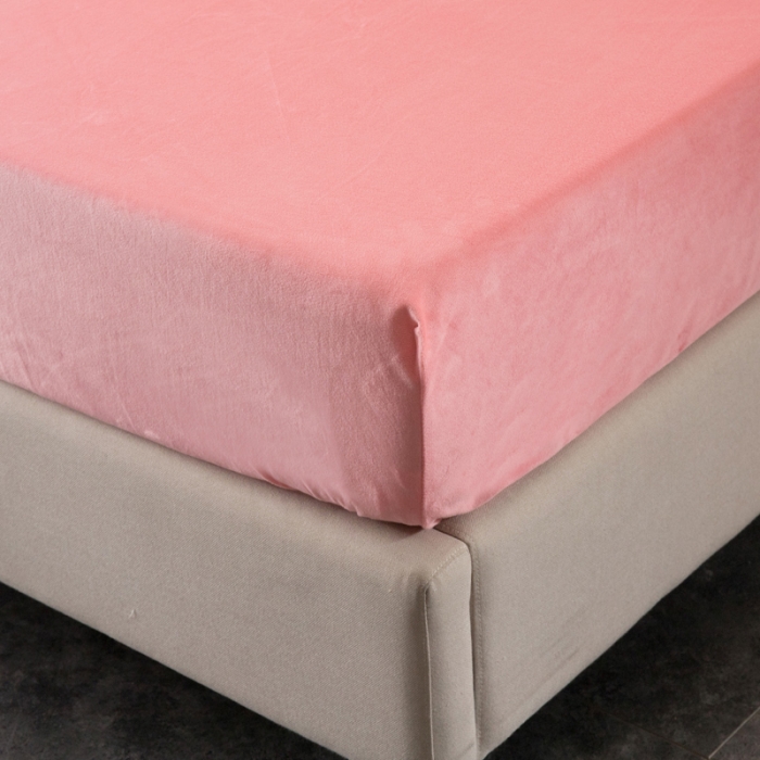 91家纺网 家纺一手货源 找家纺 怡家居 2018新款水晶绒加厚保暖单品床笠 玉色