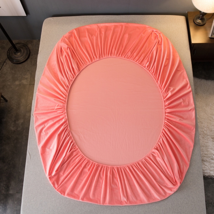 91家纺网 家纺一手货源 找家纺 怡家居 2018新款水晶绒加厚保暖单品床笠 玉色