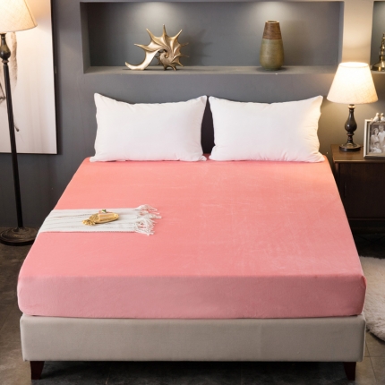 怡家居 2018新款水晶绒加厚保暖单品床笠 玉色