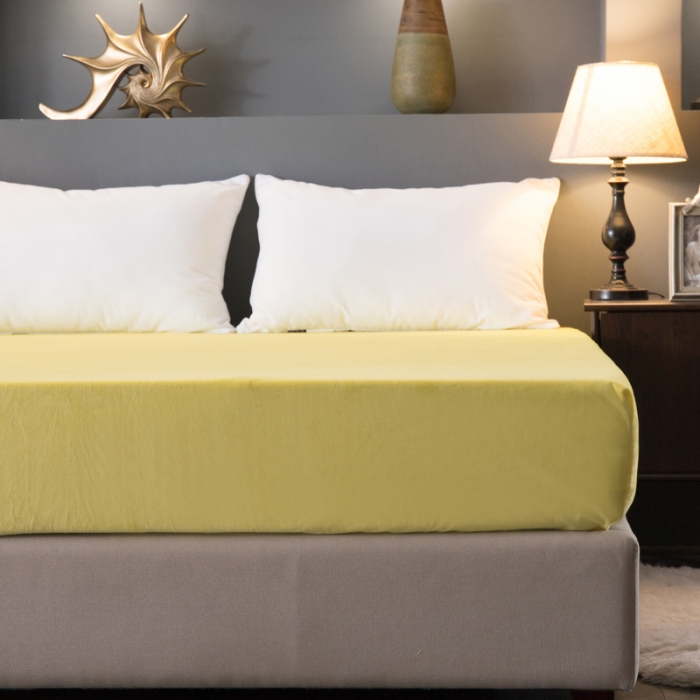 91家纺网 家纺一手货源 找家纺 怡家居 2018新款水晶绒加厚保暖单品床笠 黄色