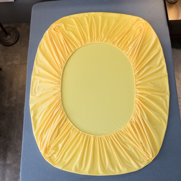 91家纺网 家纺一手货源 找家纺 怡家居 2018新款水晶绒加厚保暖单品床笠 黄色