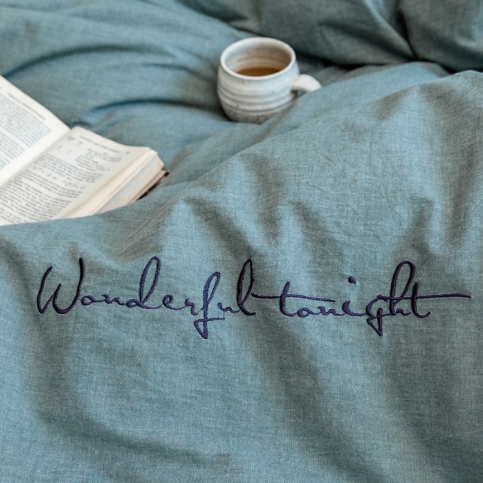 91家纺网 家纺一手货源 找家纺 （总）怡家居 2019纯棉色织水洗刺绣简约款四件套床单款