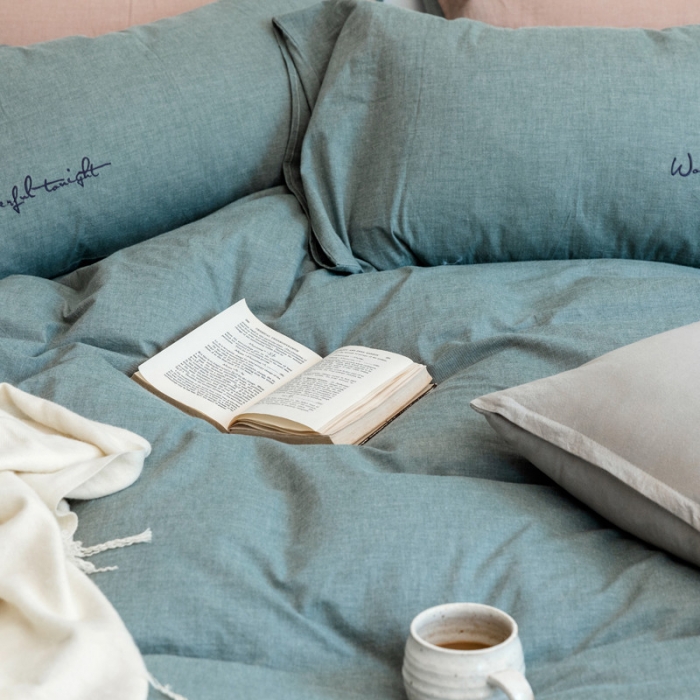 91家纺网 家纺一手货源 找家纺 （总）怡家居 2019纯棉色织水洗刺绣简约款四件套床单款