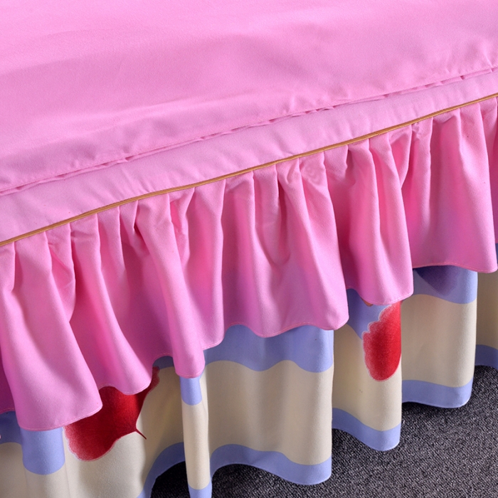 91家纺网 家纺一手货源 找家纺 梦柏 2018新款加厚磨毛四件套 爱的港湾（粉)