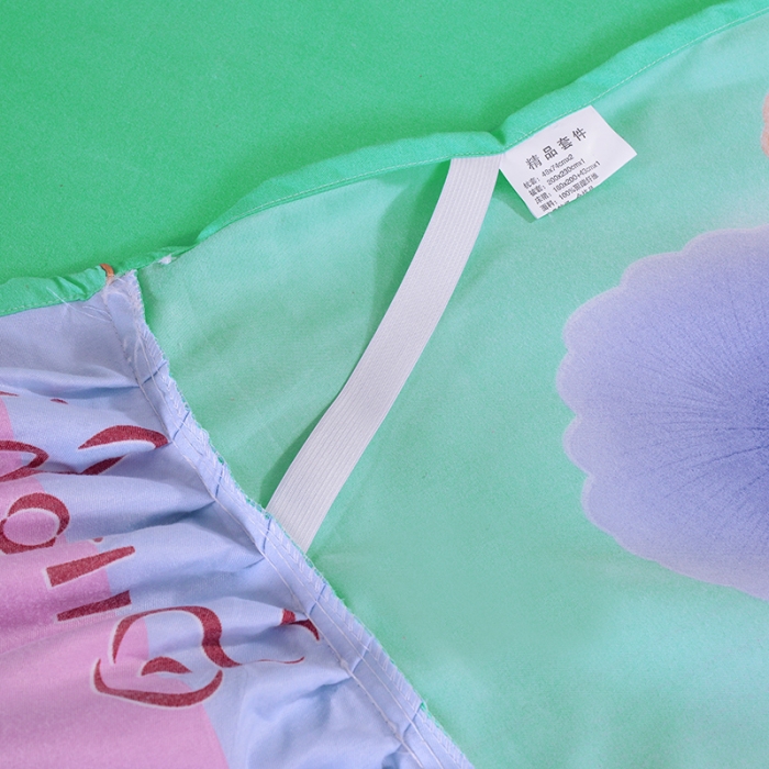 91家纺网 家纺一手货源 找家纺 梦柏 2018新款加厚磨毛四件套 爱的港湾（绿）