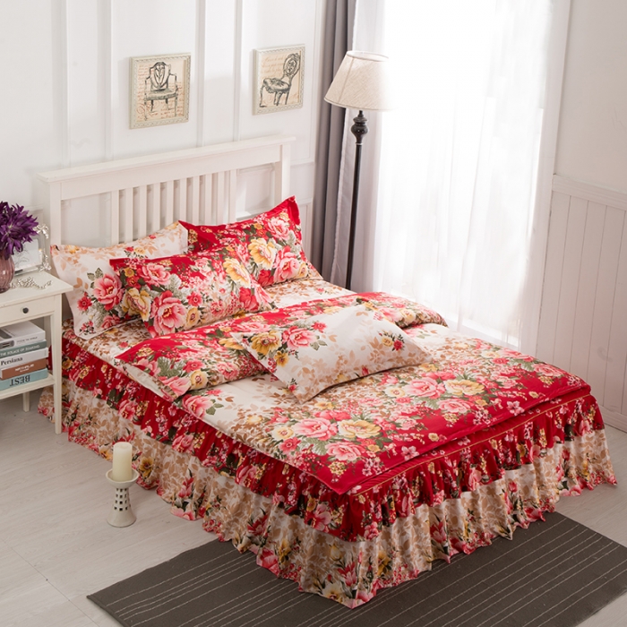 91家纺网 家纺一手货源 找家纺 梦柏 2018新款加厚磨毛四件套 东方情致