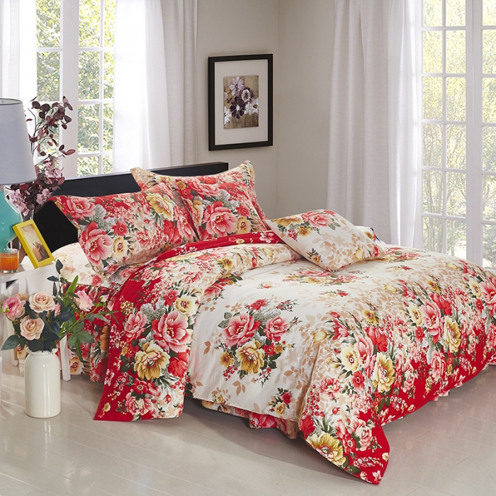 91家纺网 家纺一手货源 找家纺 梦柏 2018新款加厚磨毛四件套 东方情致