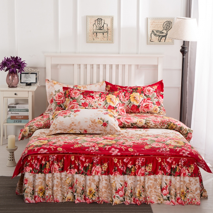 91家纺网 家纺一手货源 找家纺 梦柏 2018新款加厚磨毛四件套 东方情致