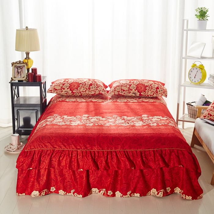 91家纺网 家纺一手货源 找家纺 梦柏 2018新款加厚磨毛四件套 花香飘逸