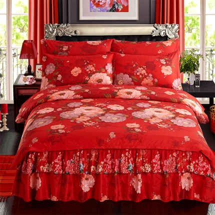 梦柏 2018新款加厚磨毛四件套 花雅之秀