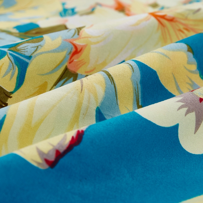 91家纺网 家纺一手货源 找家纺 梦柏 2018新款加厚磨毛四件套 蓝色花语