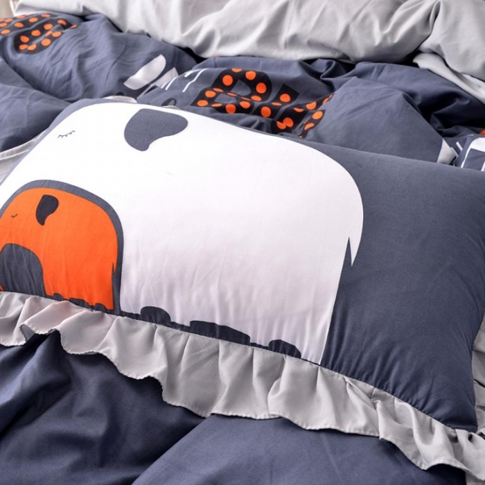 91家纺网 家纺一手货源 找家纺 梦柏 2018新款洛卡棉蕾丝花边四件套 大象先生