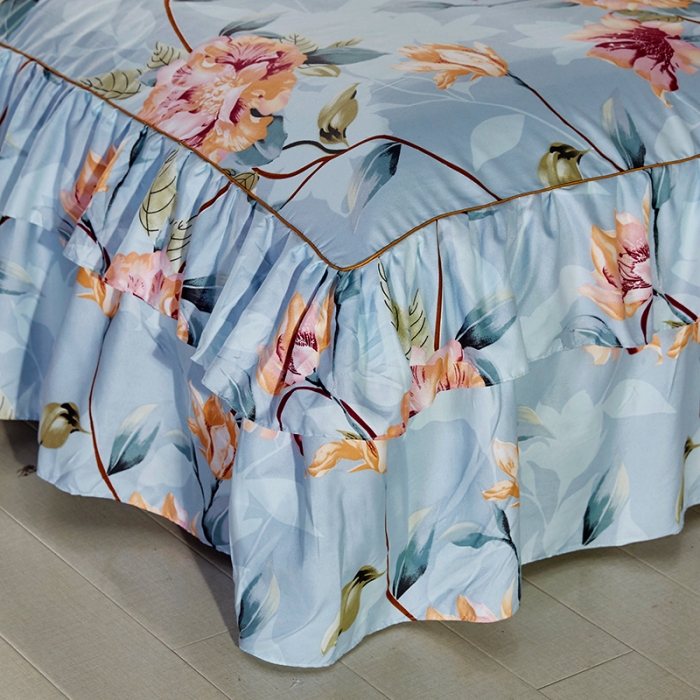 91家纺网 家纺一手货源 找家纺 梦柏 2018新款加厚磨毛四件套 夏花红屿