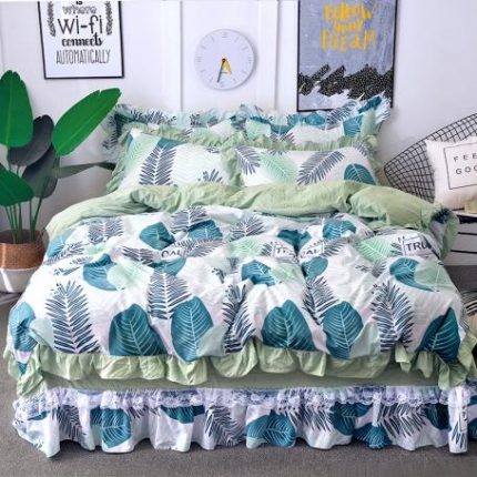 梦柏 2018新款洛卡棉蕾丝花边四件套 倩影