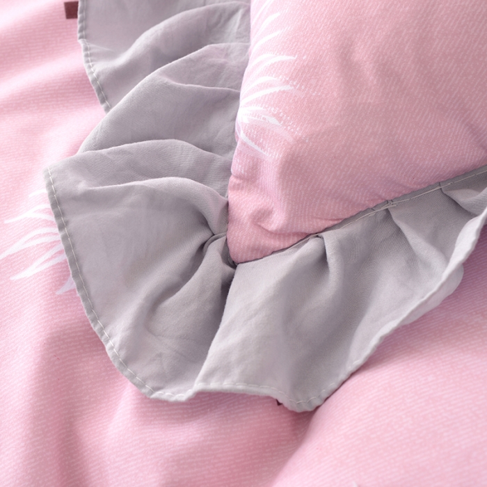 91家纺网 家纺一手货源 找家纺 梦柏 2018新款洛卡棉蕾丝花边四件套 叶秋