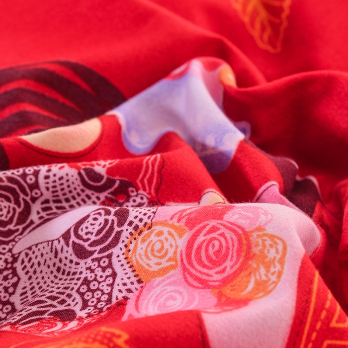 91家纺网 家纺一手货源 找家纺 梦柏 2018新款加厚磨毛四件套玫瑰恋人