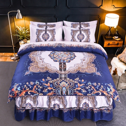 91家纺网 家纺一手货源 找家纺 （总）梦柏家纺 2019新款加厚磨毛大版四件套床单款