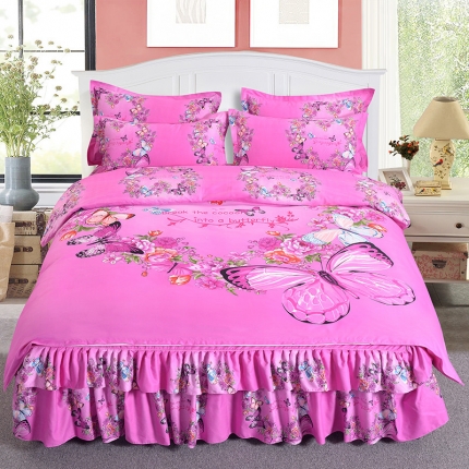 91家纺网 家纺一手货源 找家纺 （总）梦柏家纺 2019新款加厚磨毛大版四件套床单款