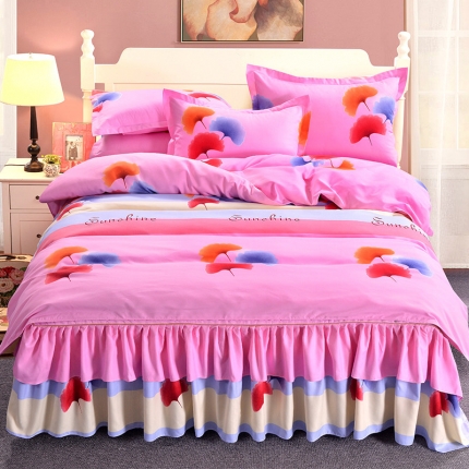 91家纺网 家纺一手货源 找家纺 （总）梦柏家纺 2019新款加厚磨毛小版四件套床裙款