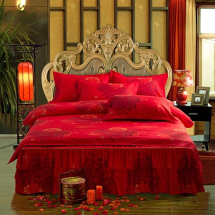 91家纺网 家纺一手货源 找家纺 （总）梦柏家纺 2019新款加厚磨毛小版四件套床裙款