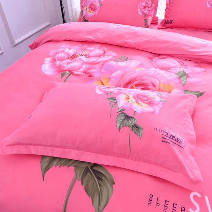 91家纺网 家纺一手货源 找家纺 梦柏家纺 2019新款加厚磨毛大版四件套床裙款 初恋