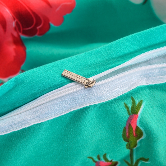 91家纺网 家纺一手货源 找家纺 梦柏家纺 2019新款加厚磨毛大版四件套床裙款 国色天香